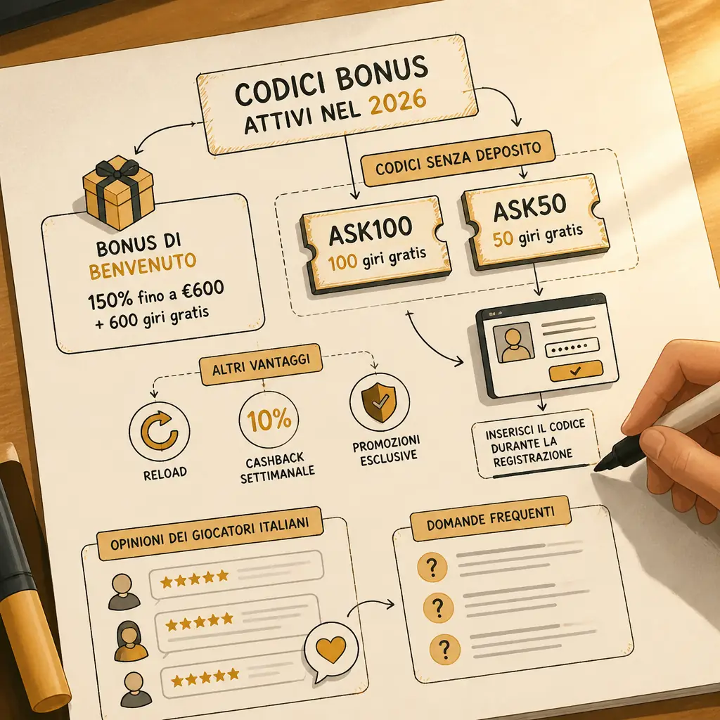 Codice Bonus Lex Casino – Codici Esclusivi 2026 visual guide for Lex Casino